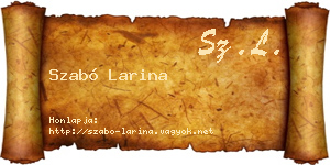 Szabó Larina névjegykártya