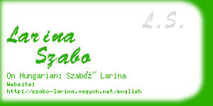 larina szabo business card